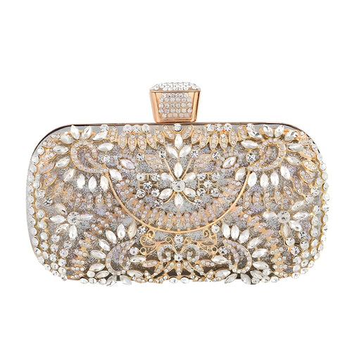 Beaded Rhinestone Bridal Bag, Formal Evening Clutch Purse by Marelle  Couture | Bridal Purse – HopscotchCouture