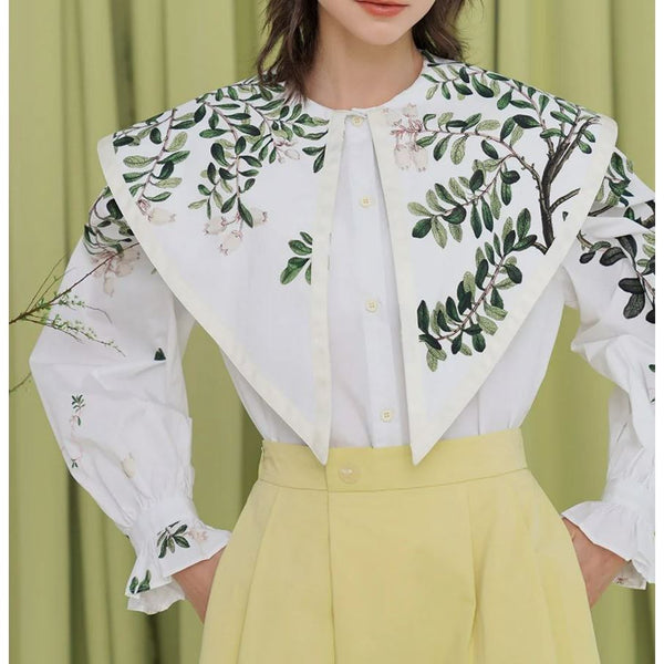 The Vine Long-Sleeve Chiffon Blouse 0 SA Styles 