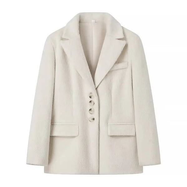 The Anselm Long Sleeve Winter Coat Saint Ashley Beige S 