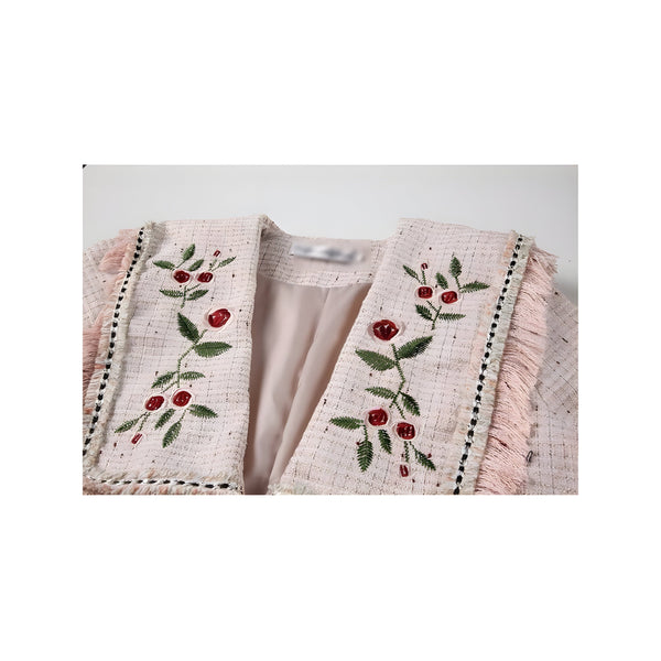 The Cherry Long Sleeve Embroidered Cardigan 0 SA Styles 