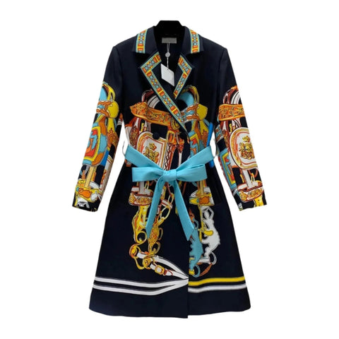 The Alcina Long Sleeve Printed Trench Coat Saint Ashley 