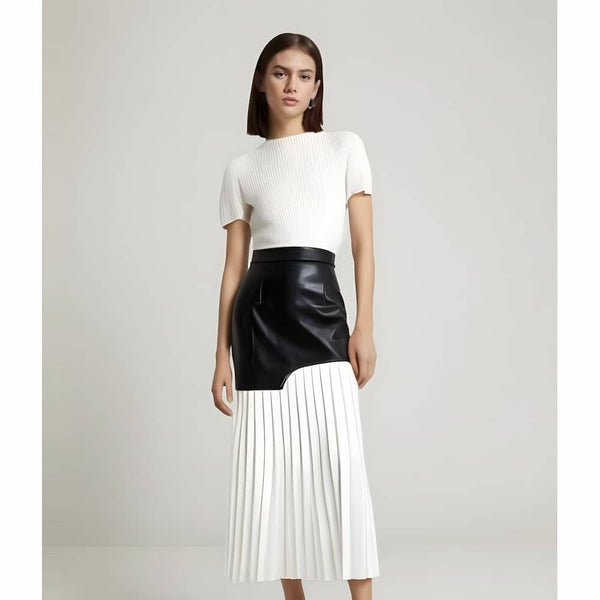 The Adaline High-Waisted Patchwork Skirt - Multiple Colors SA Formal 