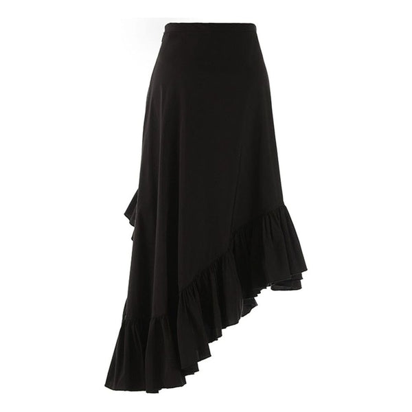 The Blanche High Waist Asymmetrical Skirt - Multiple Colors 0 SA Styles Black S 