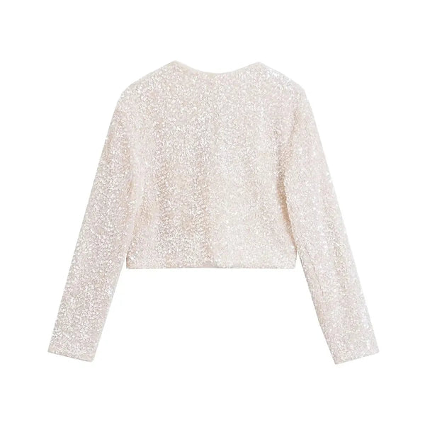 The Elysia Cropped Sequin Jacket Saint Ashley 