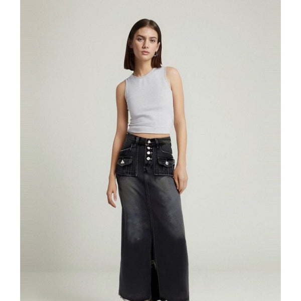 The Brigitte High Waist Denim Skirt SA Formal 