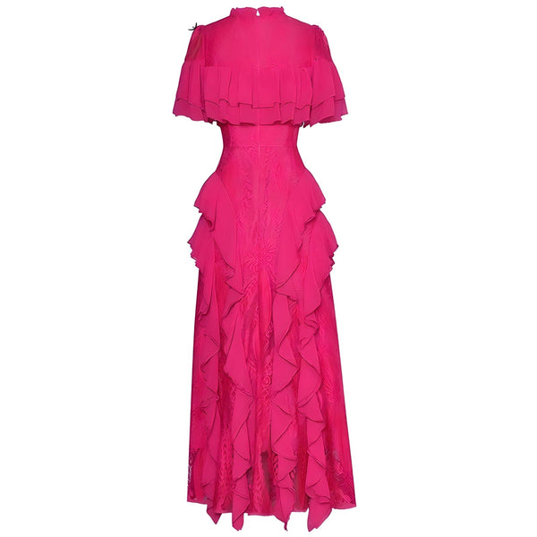 The Elodie Ruffled Lace Patchwork Dress - Multiple Colors SA Formal 