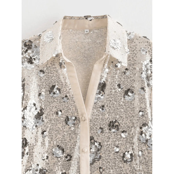 The Ondine Sequin Embellished Blouse Saint Ashley 