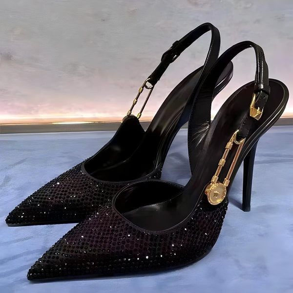 The Charm Rhinestone High Heel Pumps - Multiple Colors SA Formal Black EU 35 / US 5 