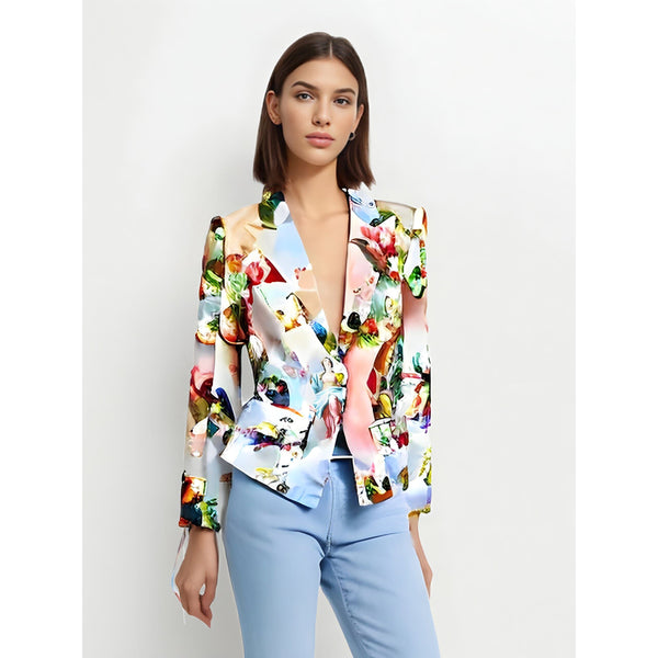 The Flavia Lace-up Linen Blazer SA Formal 