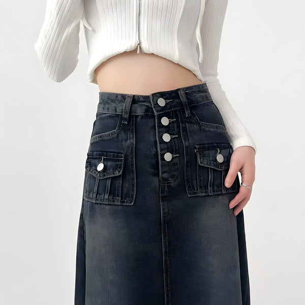 The Brigitte High Waist Denim Skirt SA Formal 