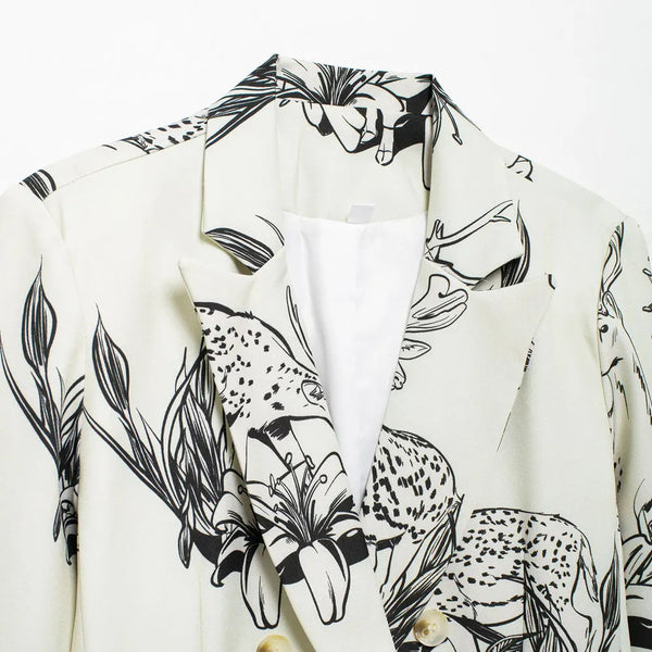 The Corvina Long Sleeve Printed Blazer Saint Ashley 