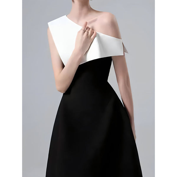 The Lucinda Diagonal Collar Patchwork Dress SA Formal 