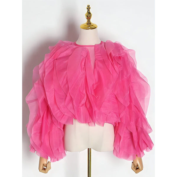 The Wisp Long Sleeve Chiffon Blouse - Multiple Colors 0 SA Styles Pink S 