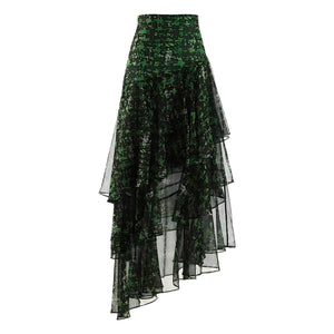 The Karis High-Waisted Asymmetrical Skirt - Multiple Colors 0 SA Styles Green S 