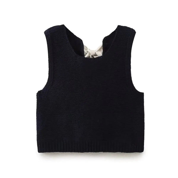 The Genevra Sleeveless Knitted Coat Saint Ashley Black S CHINA