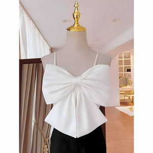 The Aveline Sleeveless Crop Top Blouse SA Formal White S 