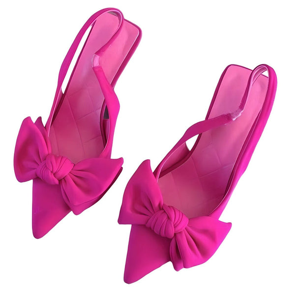 The Natalia Bow Knot Heel Pumps - Multiple Colors SA Formal Rosy Red EU 35 / US 5 