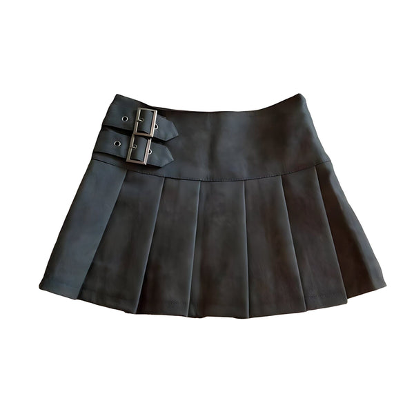 The Hestia Faux Leather Mini Skirt - Multiple Colors SA Formal Gray XXL 