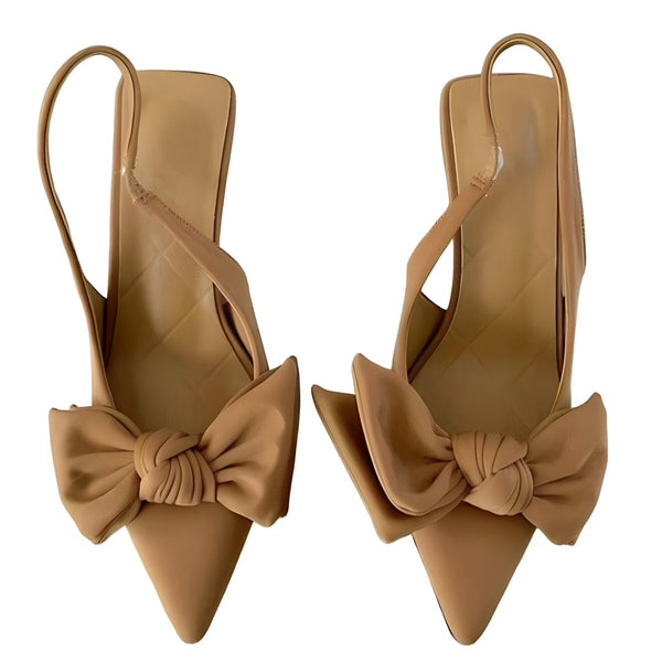 The Natalia Bow Knot Heel Pumps - Multiple Colors SA Formal Khaki EU 35 / US 5 