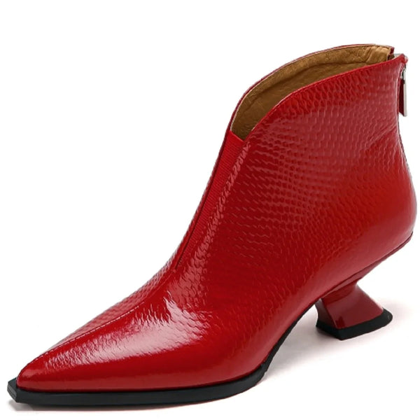 The Tariel Pointed Toe Leather Boots Saint Ashley Red EU 33 / US 3 