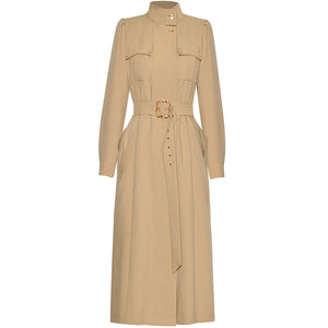 The Ianthe Long Sleeve Trench Coat Saint Ashley Khaki S 