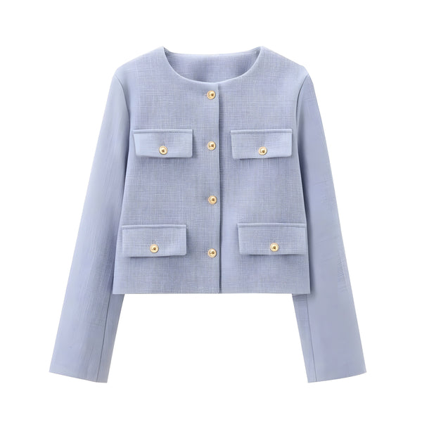 The Livia Long Sleeve Coat Saint Ashley Light Blue XS 