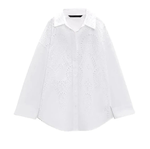 The Oriana Long Sleeve Blouse Saint Ashley White XS 