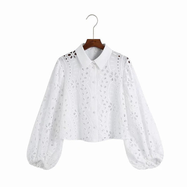 The Estelle Hollow Out Embroidered Top Saint Ashley White S 