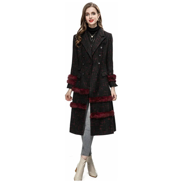 The Galatea Faux Fur Trench Coat Saint Ashley 