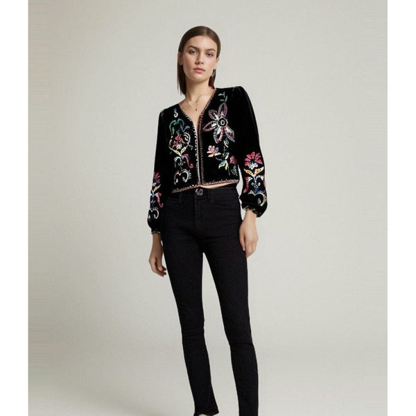 The Iolanthe Embroidered Long Sleeve Blouse SA Formal 