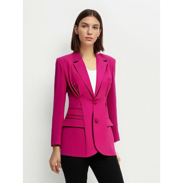 The Magenta Pleated Blazer Sarah Ashley 