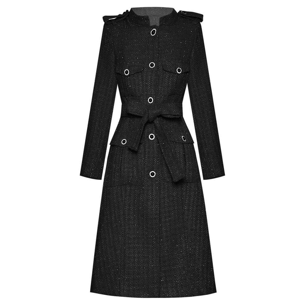 The "Beverly" Long Sleeve Trenchcoat - Multiple Colors SA Studios Black S 